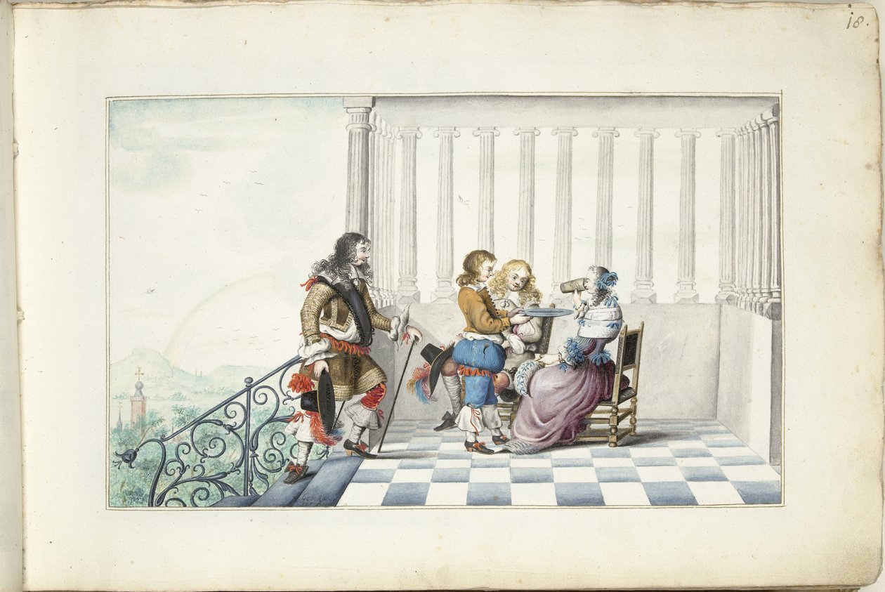 露台上的公司 作者 Gesina ter Borch