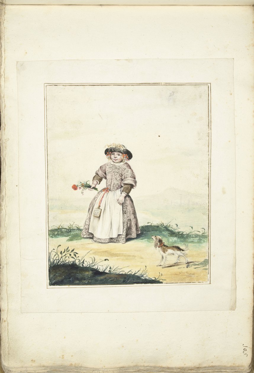 风景中的孩子 作者 Gesina ter Borch