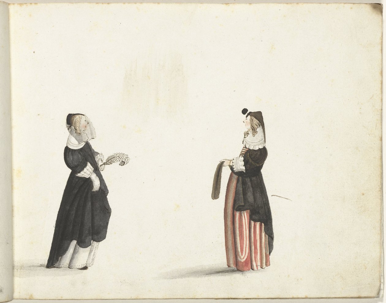 两位站立女性的侧面 作者 Gesina ter Borch