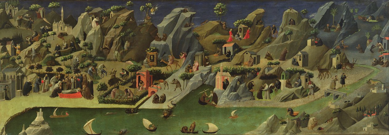 Thebaid，c.1410（面板上的蛋彩画）（另见50353） 作者 杰拉尔多·斯塔尼娜（Gherardo Starnina）
