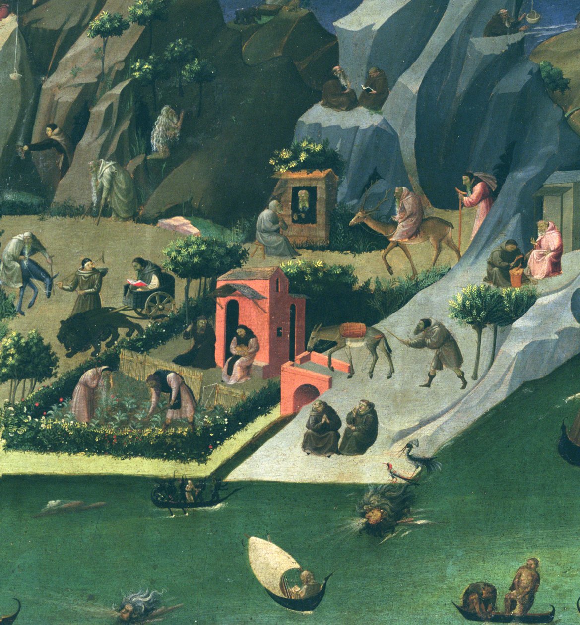 Thebaid，c.1410 tempera on 162947的面板细节 作者 杰拉尔多·斯塔尼娜（Gherardo Starnina）