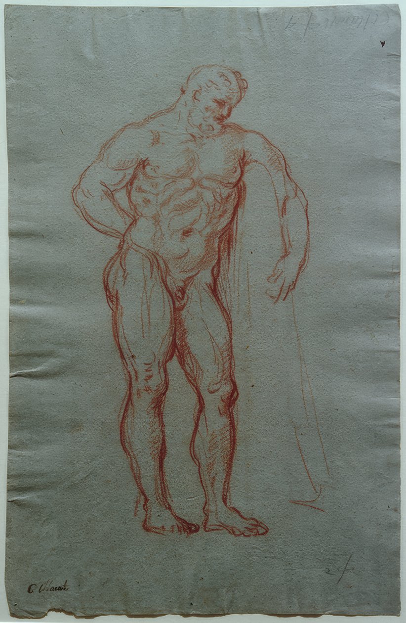 以赫拉克勒斯·法尔内塞（Hercules Farnese）的身影研究 作者 贾辛托·卡兰德鲁奇（Giacinto Calandrucci）