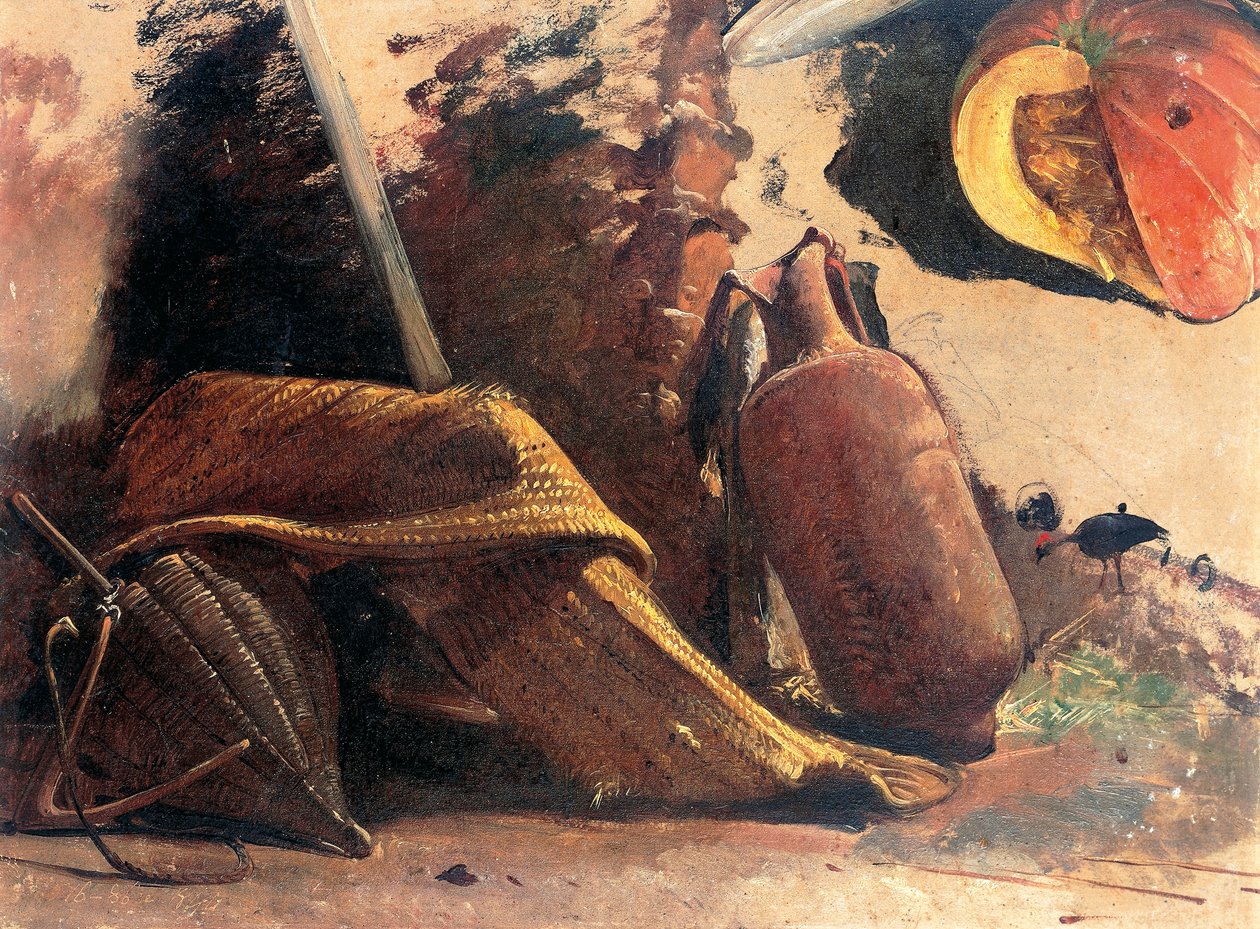 南瓜静物，约 1844 年（水彩） 作者 贾辛托·吉甘特（Giacinto Gigante）