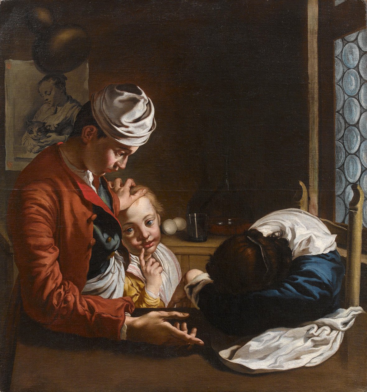 18世纪伦巴第内部学校的家庭场景归功于Giacomo Ceruti（米兰1698-1767）（作者Cristina Geddo） 作者 贾科莫·切鲁蒂