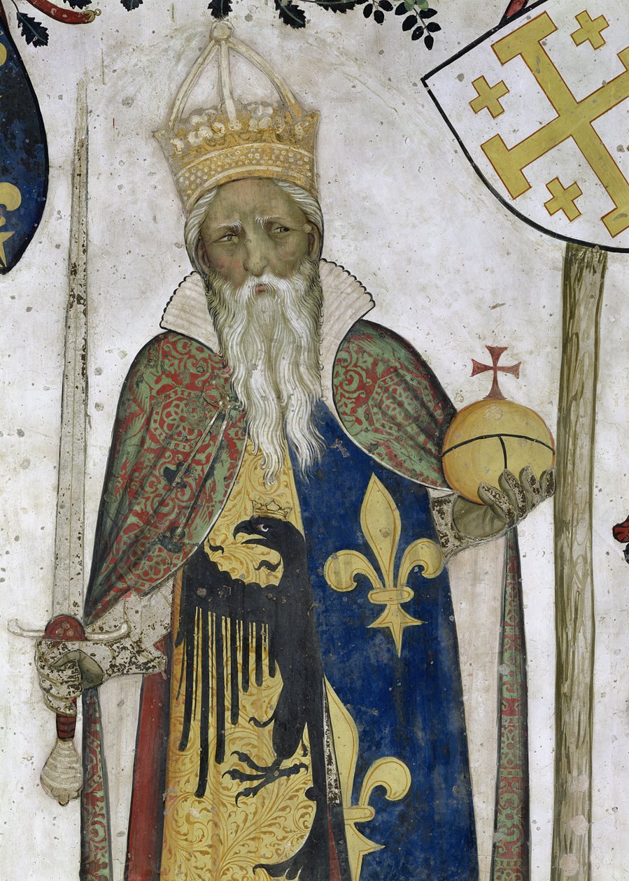 The Nine Worthies，Charlemagne（747-814）1418-30的细节 作者 贾科莫·雅克里奥