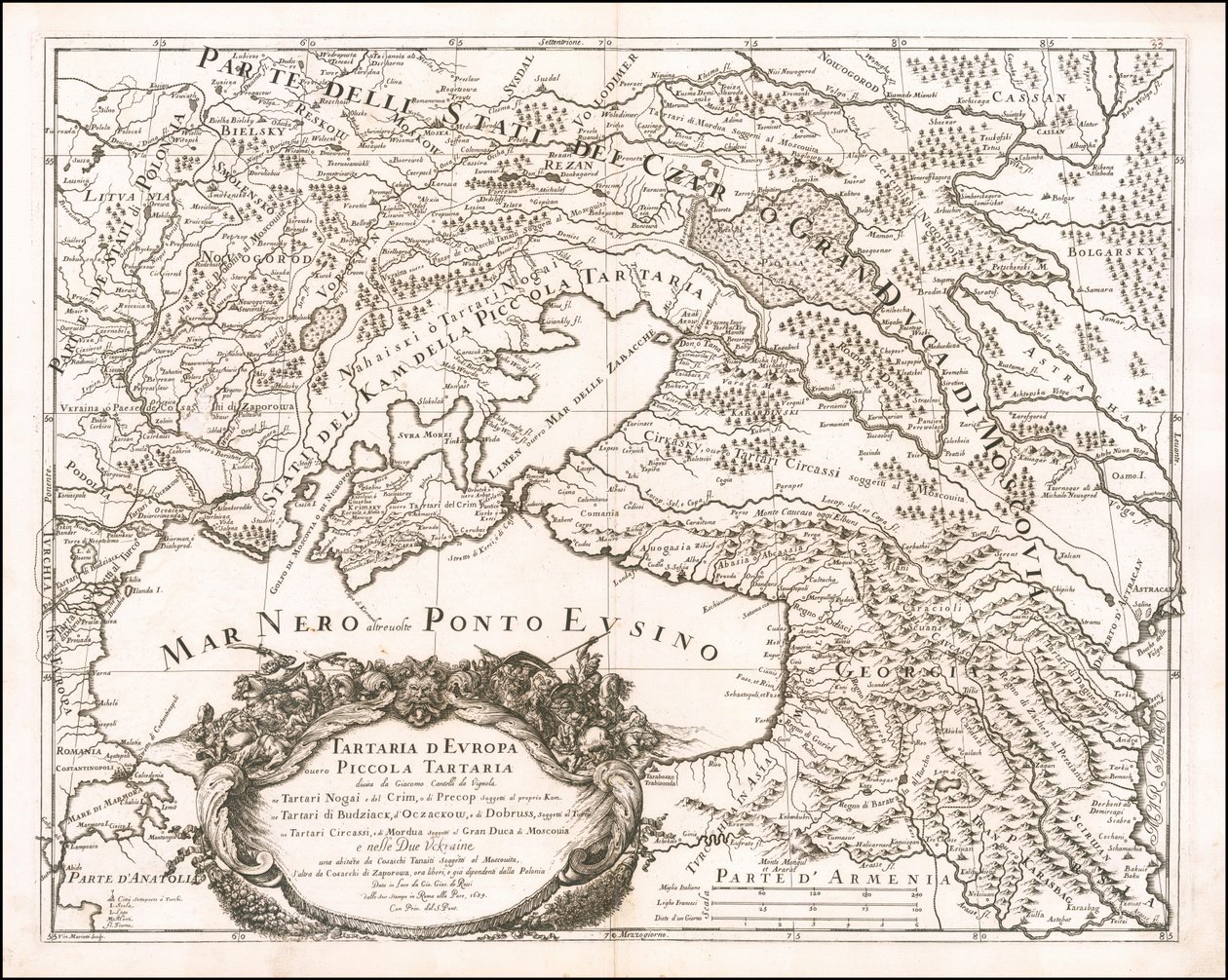 1684 年由 Giacomo Cantelli da Vignola 绘制的小鞑靼地图 作者 贾科莫·坎特利（Giacomo Cantelli）