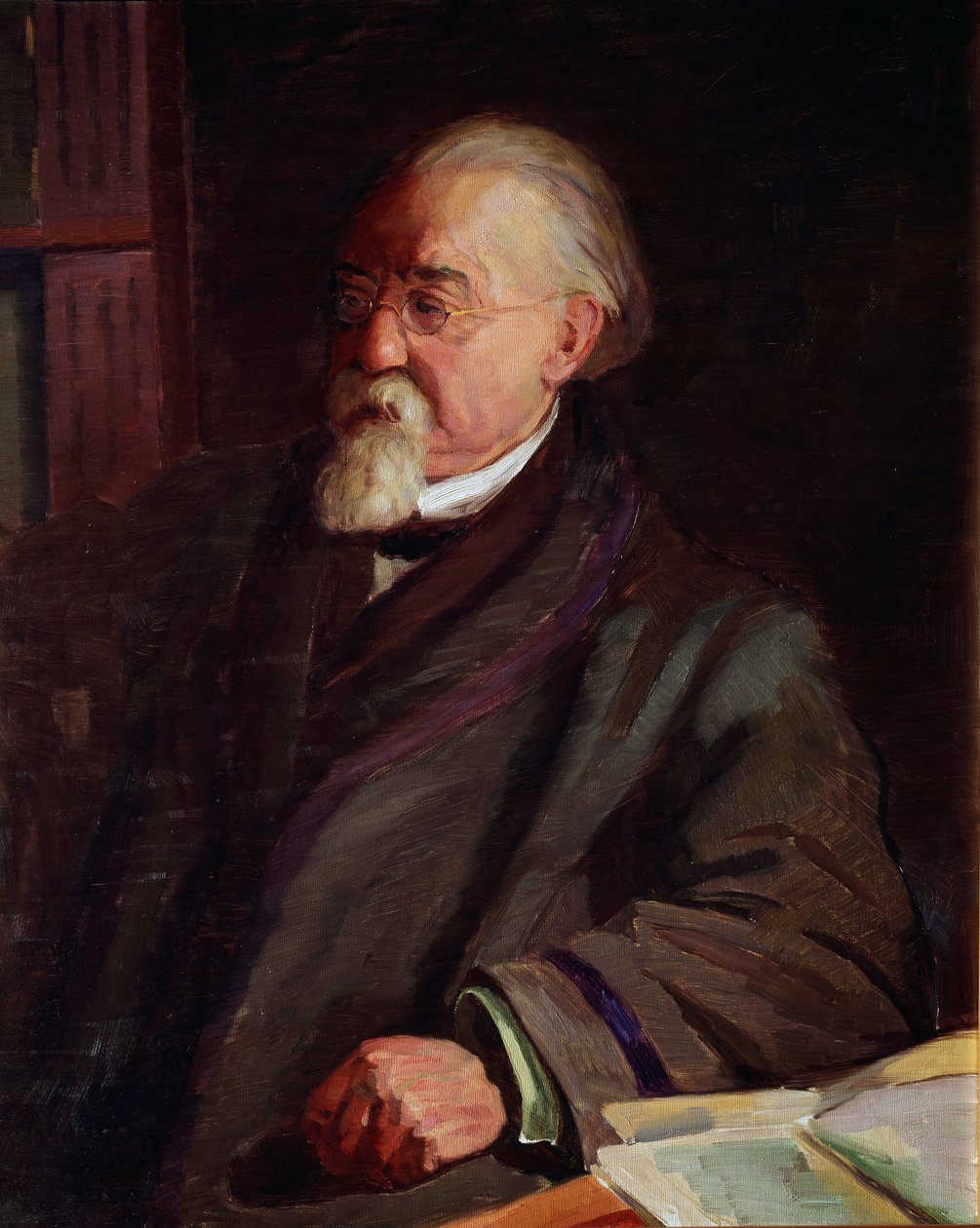 意大利犯罪学家和人类学家 Cesare Lombroso (1835-1909) 的肖像 贾科莫·格罗索 (Giacomo Grosso) 的绘画 (1860-1938) 首次亮相 20 世纪都灵犯罪人类学博物馆 - Cesare Lombroso 肖像 (1835-1909)，意大利领域人类学家 作者 贾科莫·格罗索（Giacomo Grosso）