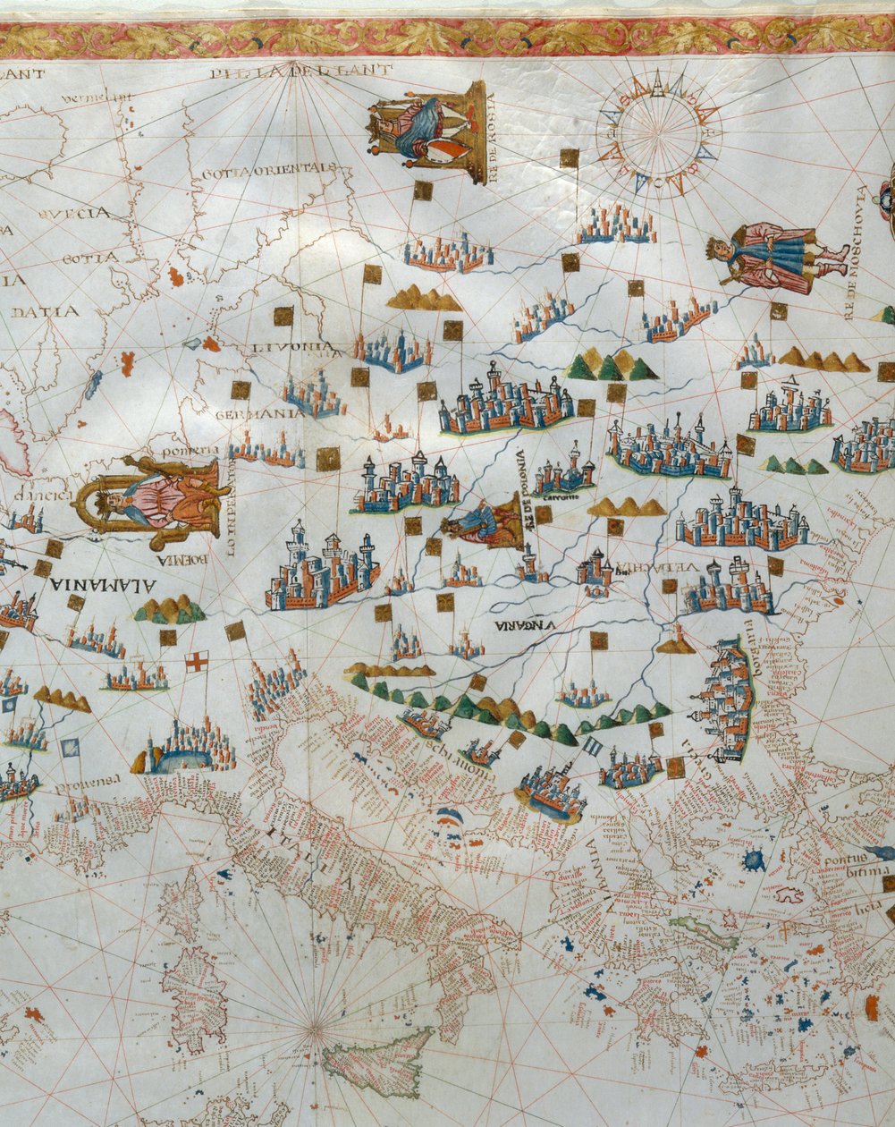 航海地图，西欧的细节，1564 作者 贾科莫·马吉欧洛（Giacomo Maggiolo）