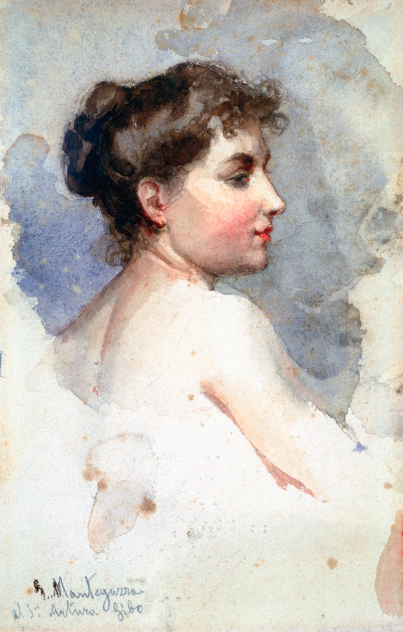 女人的画像，c1873-1920 作者 贾科莫·曼特加扎（Giacomo Mantegazza）