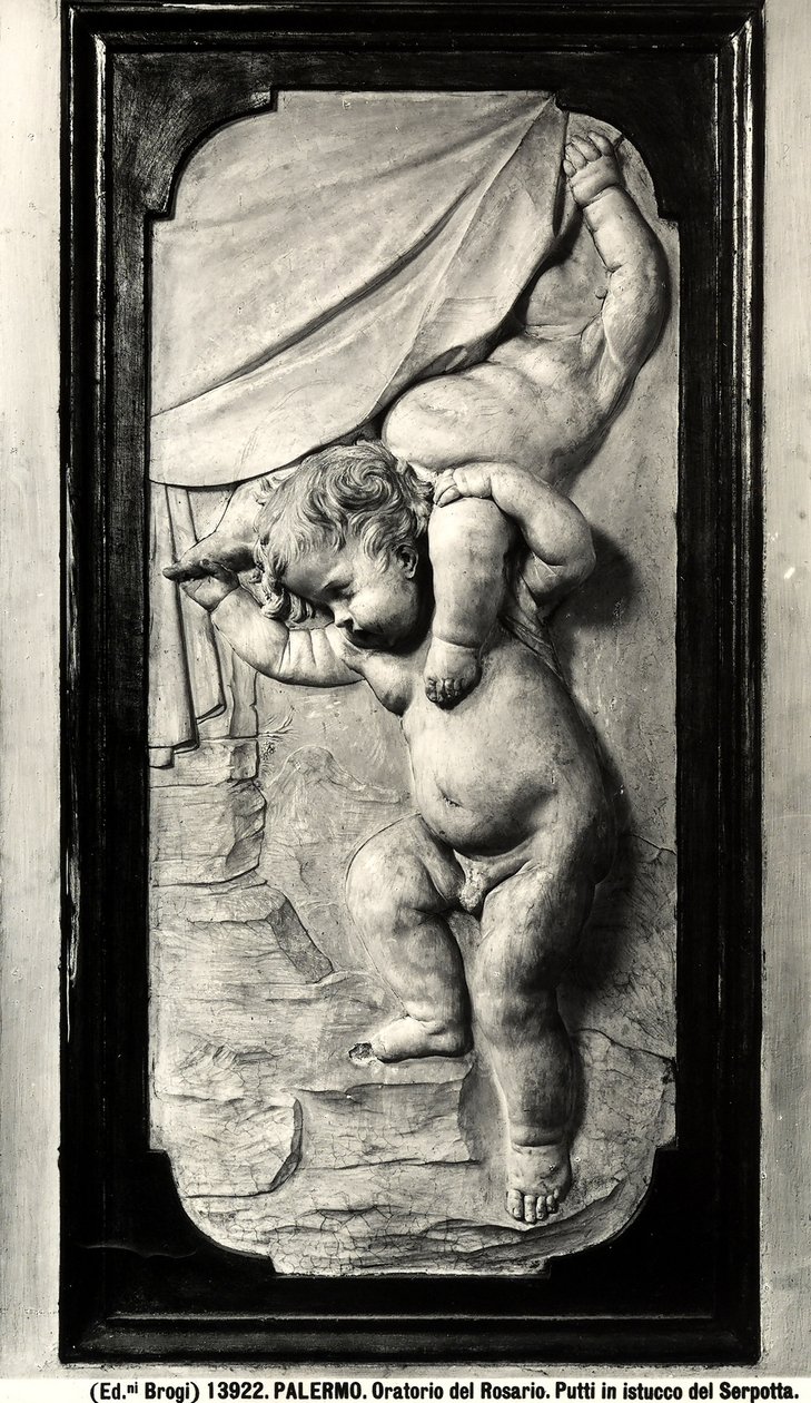 两个putti（石膏） 作者 贾科莫·塞波塔（Giacomo Serpotta）