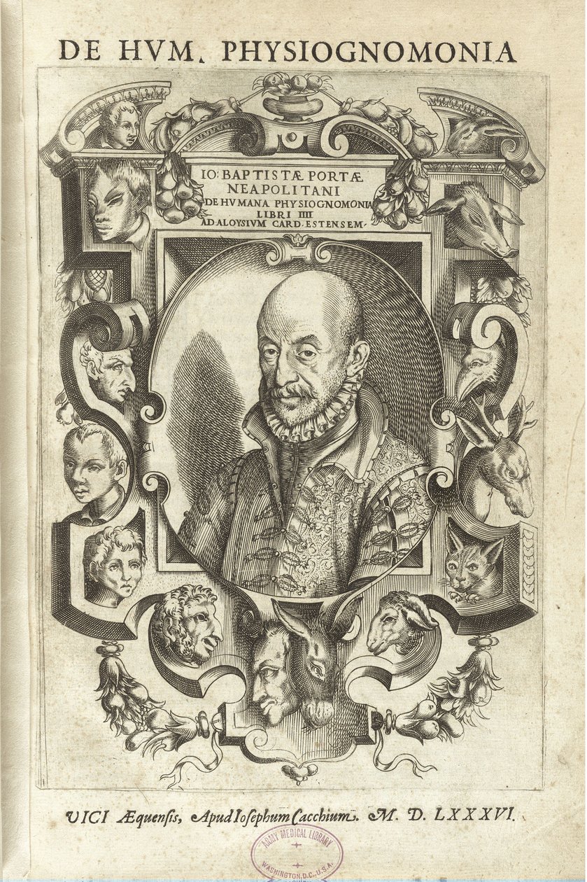 用Baptiste Port封面“De humana physiognomica”（“On Human physiognomy”） 作者 Giambattista della Porta