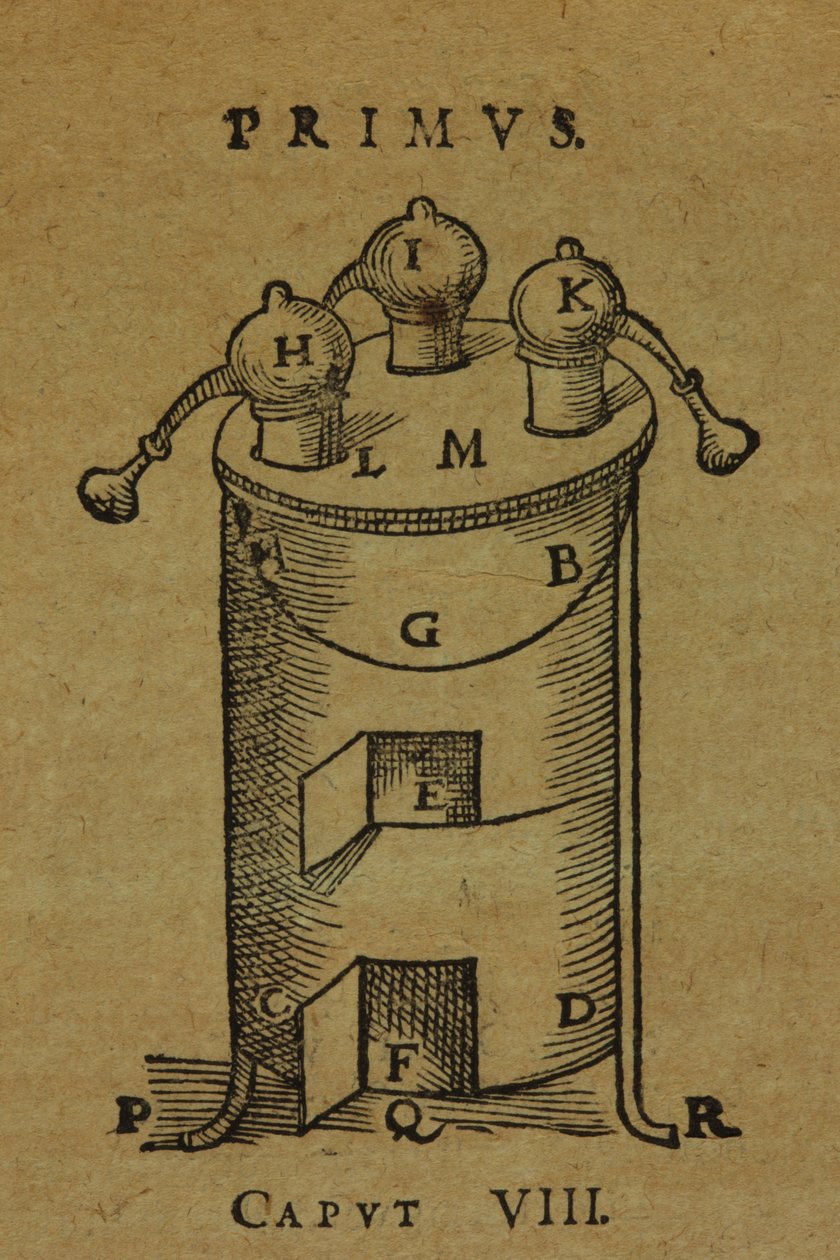 一个静止的，显示在De distillatione lib的第17页。 IX 作者 Giambattista della Porta