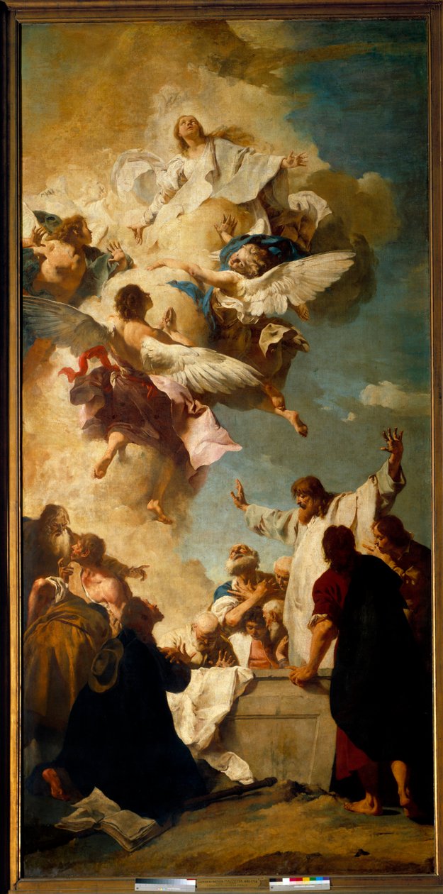 Assumption of the Virgin. Painting by Piazzetta Giambattista (1682-1754) 作者 贾曼巴蒂斯塔（Giambattista Piazzetta）