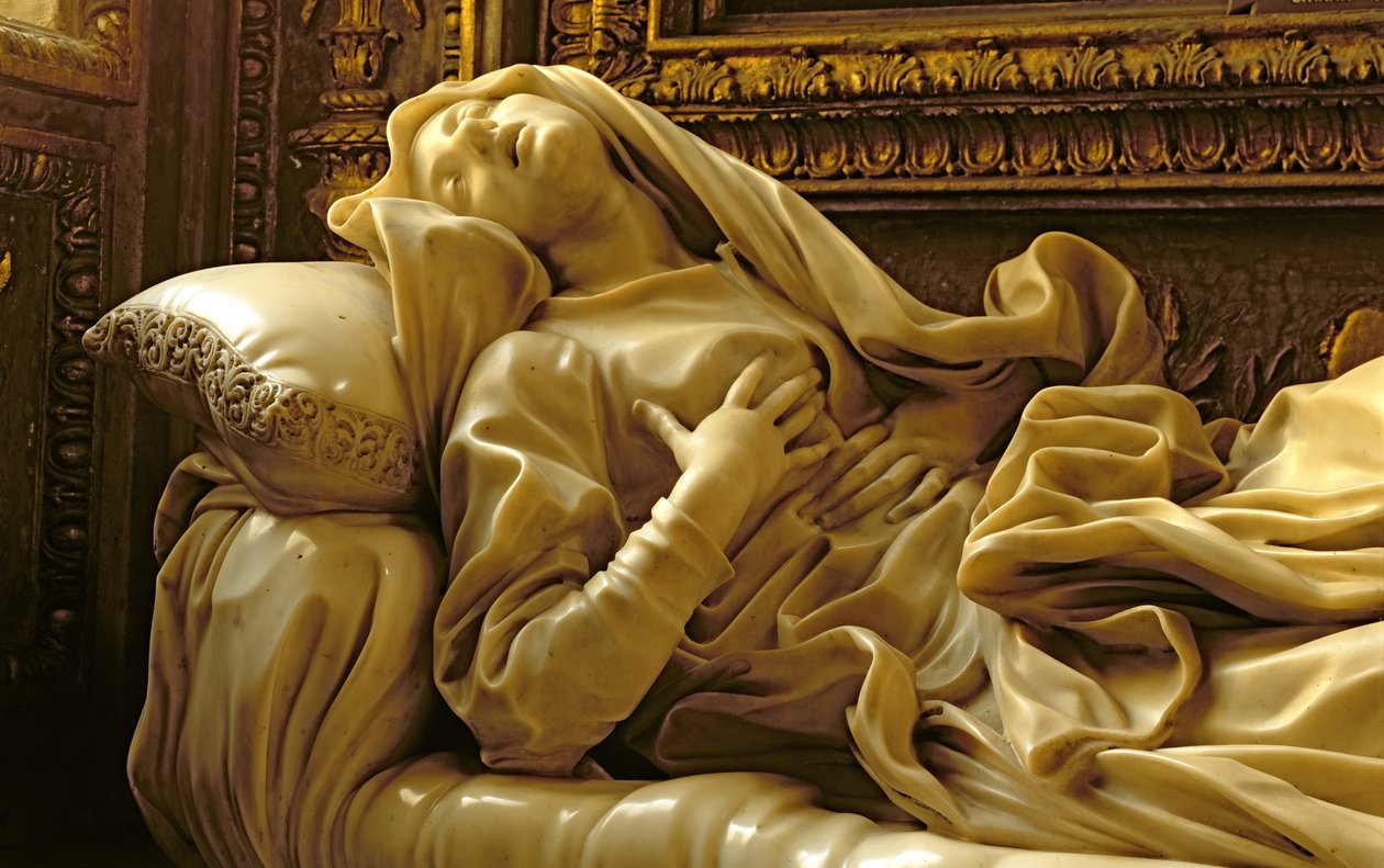 有福的Ludovica Albertoni的死亡，来自Altieri教堂，1674年大理石细节96878 作者 吉安·洛伦佐·贝尼尼