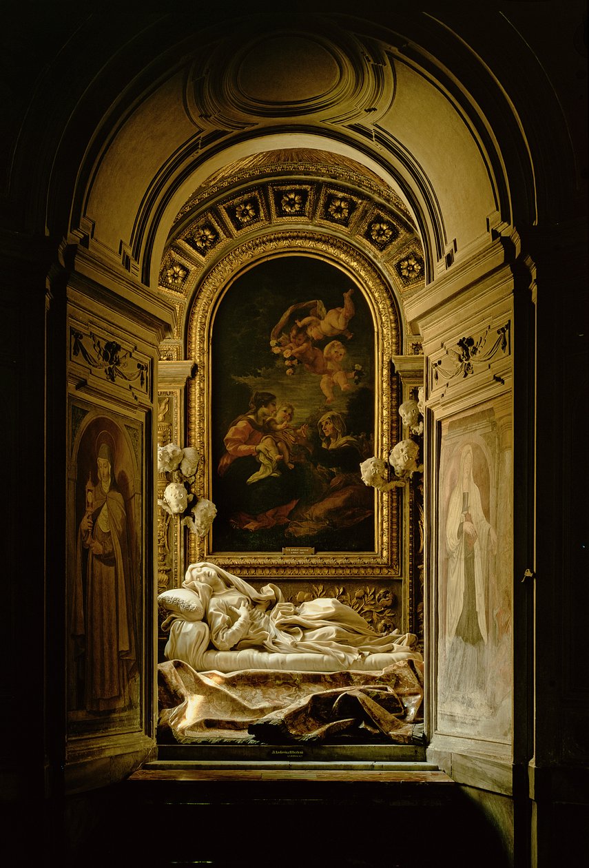 Altieri教堂的看法与祝福的Ludovica Albertoni的死亡，1675年 作者 吉安·洛伦佐·贝尼尼