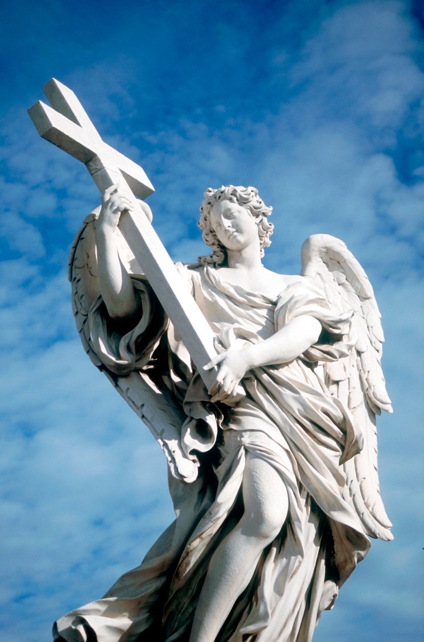 背着十字架的天使，来自意大利罗马Ponte St Angelo，1669年 作者 吉安·洛伦佐·贝尼尼