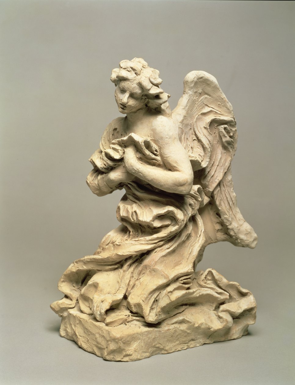 Kneeling Angel，c.1674-75（低烧粘土） 作者 吉安·洛伦佐·贝尼尼