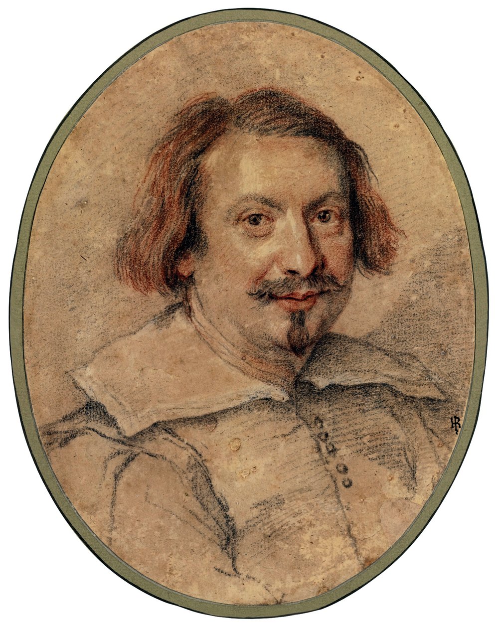 Ottaviano Castelli par Bernini, Gianlorenzo (1598-1680) 的肖像 - 纸上黑色粉笔和血红色，24,5x19 - 私人收藏 作者 吉安·洛伦佐·贝尼尼