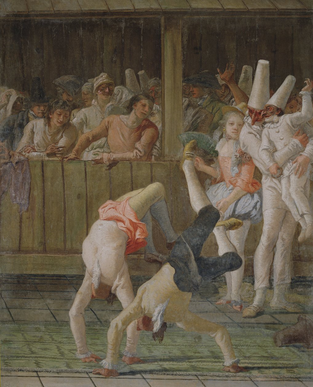 Pulcinella with Acrobats，c.1793 作者 乔瓦尼·多梅尼科·蒂埃波罗