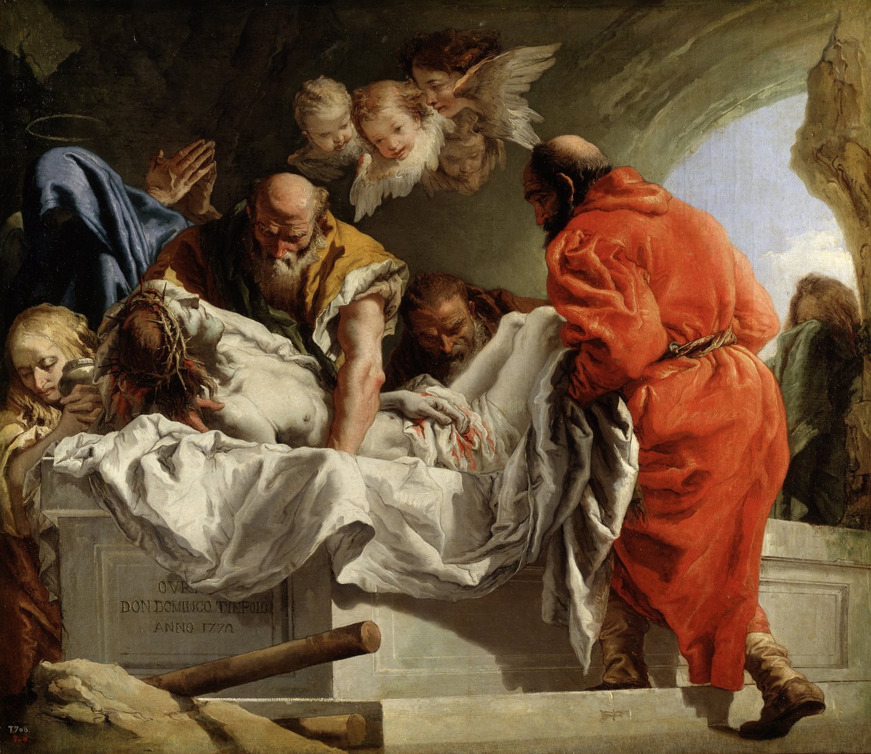La Mise au tombeau - The Entombment of Christ - Tiepolo, Giandomenico (1727-1804) - 1772 - 布面油画 - 124x144 - 马德里普拉多博物馆 作者 詹多梅尼科·蒂埃波罗