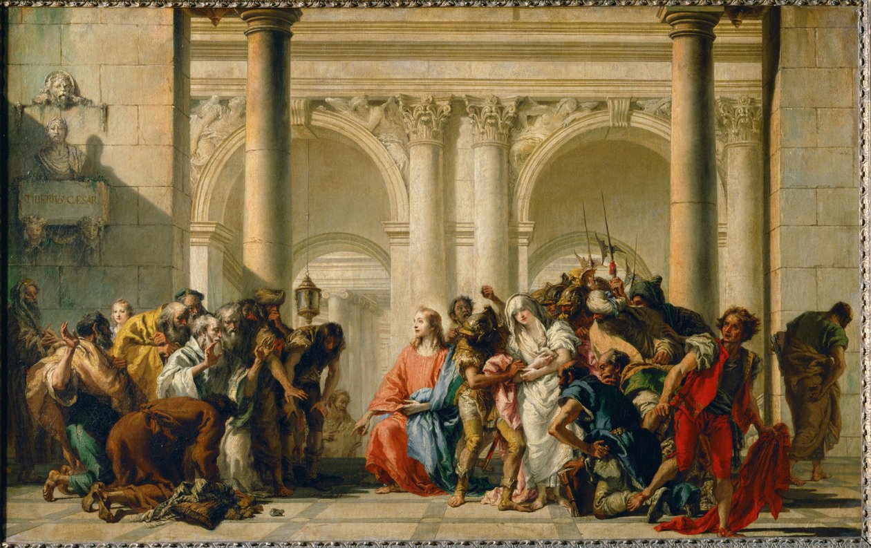 Le Christ et la femme adultere 基督与通奸的女人... 作者 詹多梅尼科 (1727-1804) 提埃坡罗
