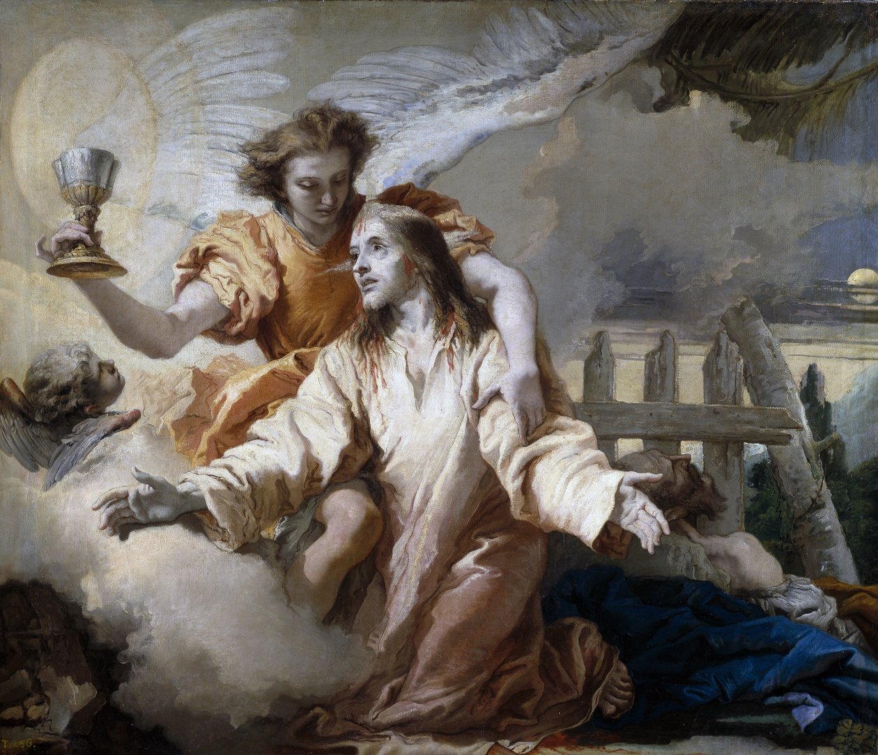 Agonie dans le jardin des oliviers - The Agony in the Garden - Tiepolo, Giandomenico (1727-1804) - 1772 - 布面油画 - 125x142 cm - 马德里普拉多博物馆 作者 詹多梅尼科·蒂埃波罗