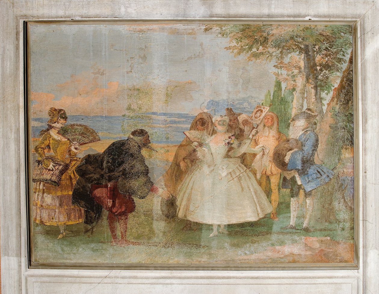 搭配Pantaloon和Colombine的小步舞曲，来自Foresteria的嘉年华场景室，1757年 作者 乔瓦尼·多梅尼科·蒂埃波罗