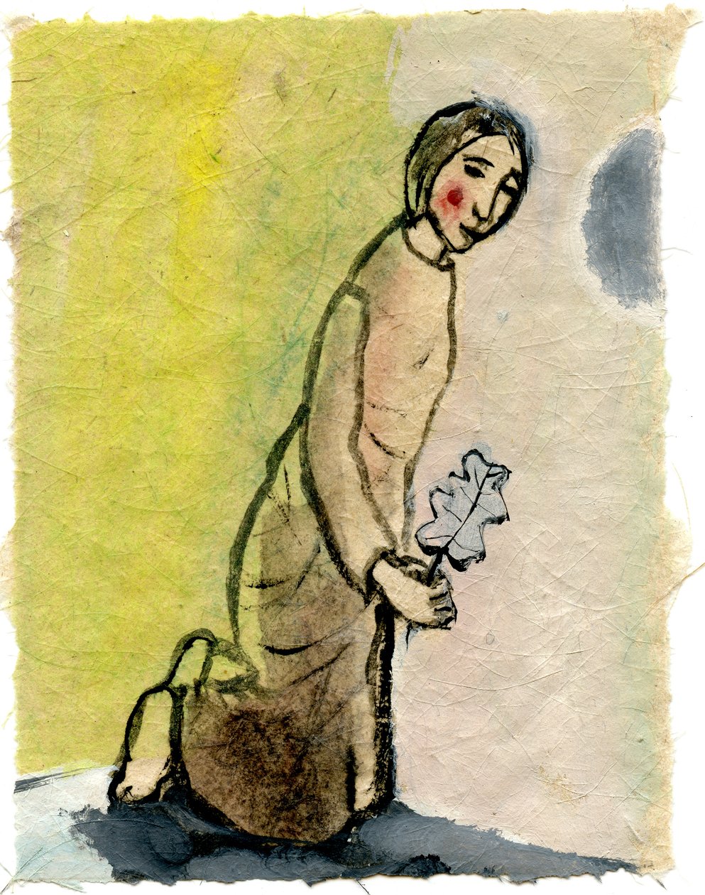 Oak Leaf，2005，（纸上油） 作者 吉吉·萨德伯里