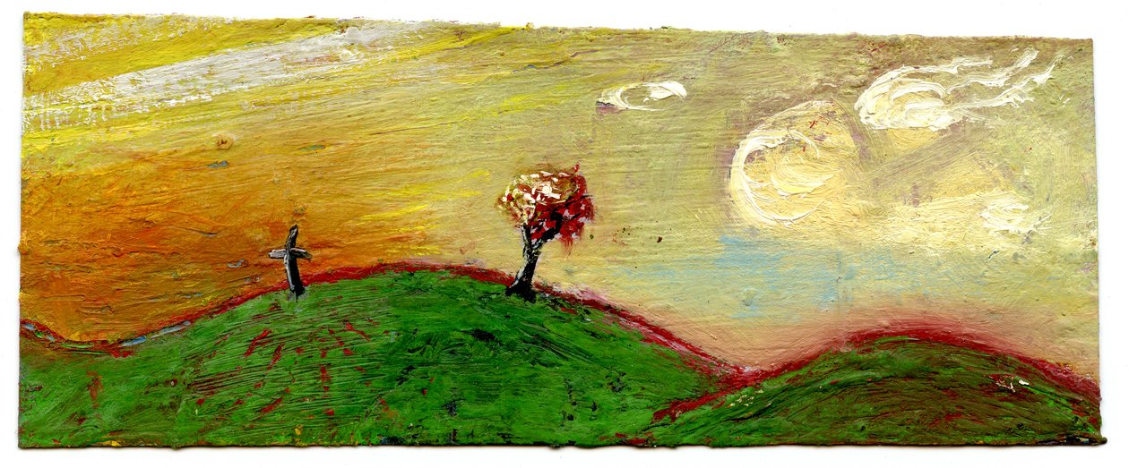 树和十字架，日落，2003年 作者 吉吉·萨德伯里
