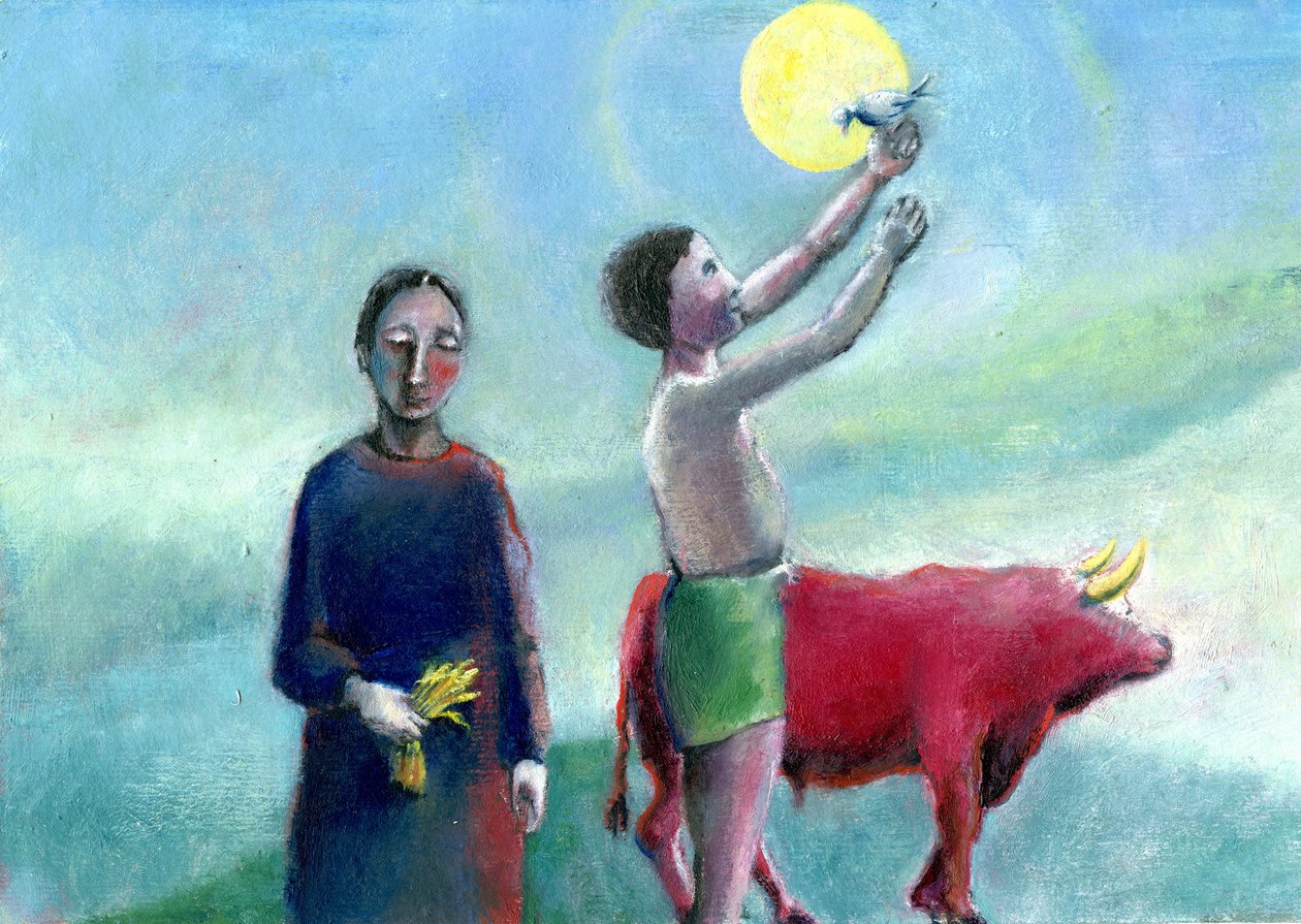 好收成，2004年，（纸上油画） 作者 吉吉·萨德伯里