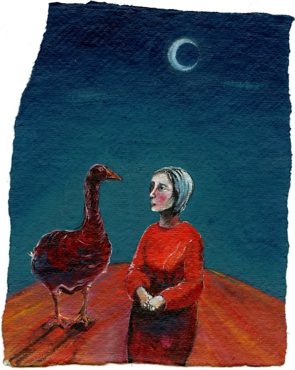 我的鹅，2004年，（纸上油） 作者 吉吉·萨德伯里