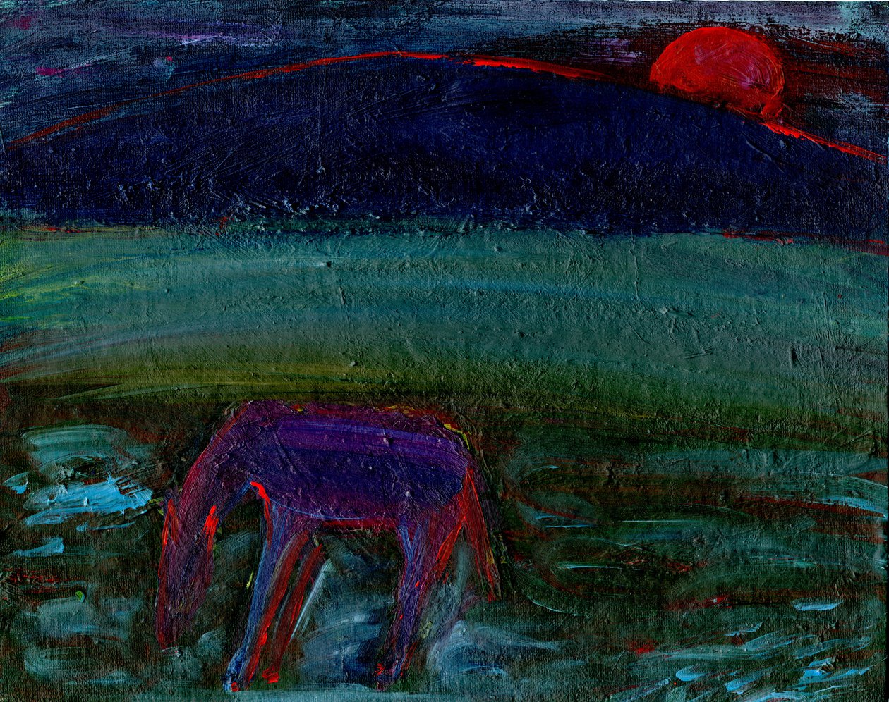 马和红月亮，2016， 作者 吉吉·萨德伯里