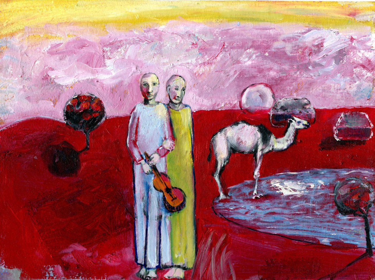 骆驼地之声，2019（纸上油画） 作者 吉吉·萨德伯里
