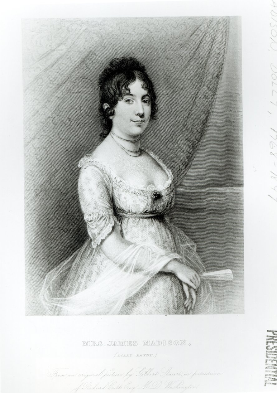 James Madison夫人，Dolley Payne（1768-1849），c.1804-55 作者 吉尔伯特·斯图尔特（Gilbert Stuart）