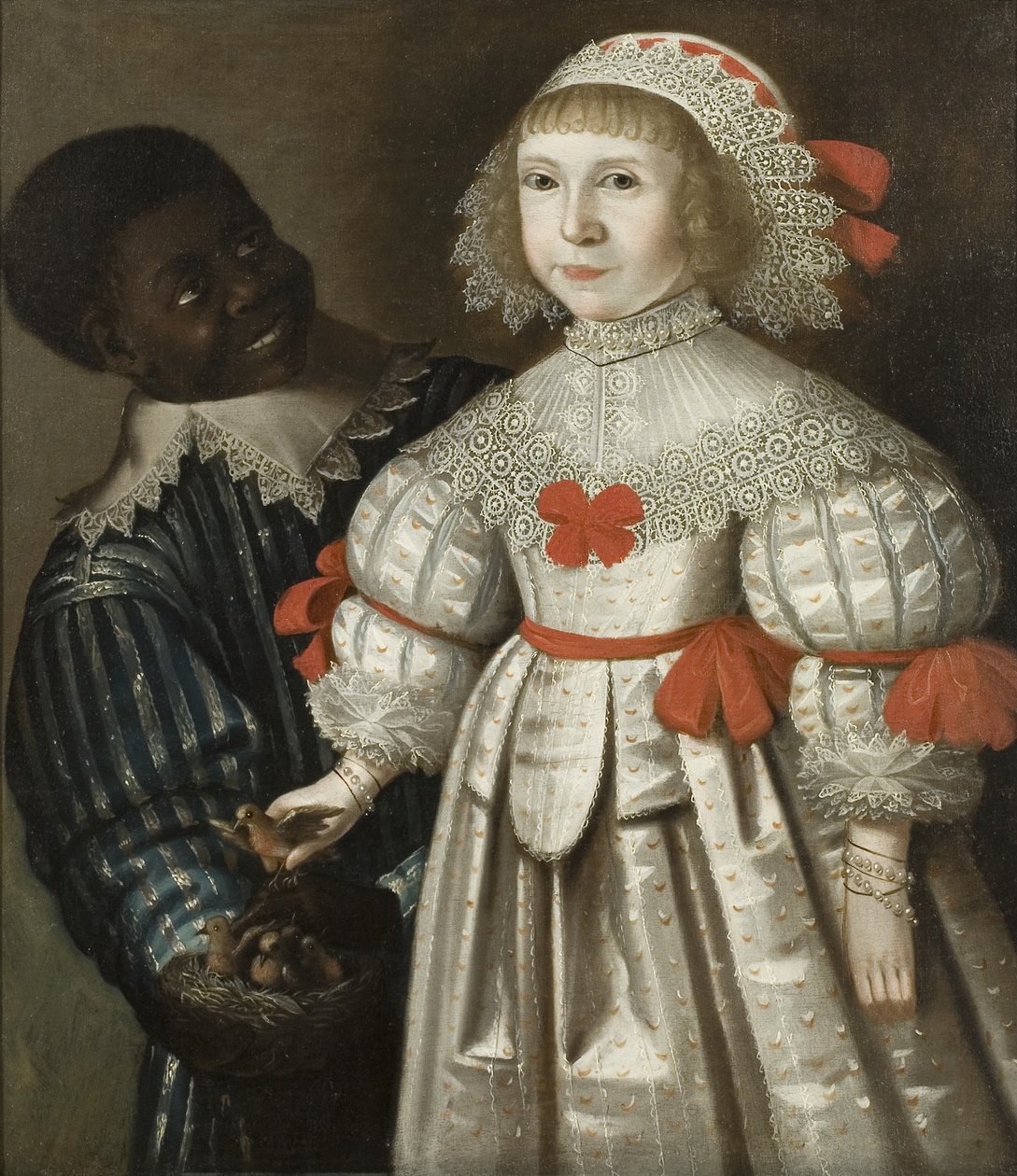 阿什顿法院的 Florence Poulett 和 Thomas Smyth 的女儿，她的黑页，c.1640（布面油画） 作者 吉尔伯特（杰克逊圈子）