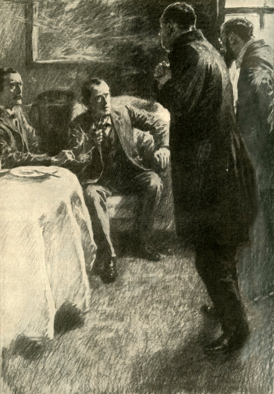 牧师说："夜间发生了最不寻常的悲惨事件"，1910年。 作者 吉尔伯特约瑟夫假日