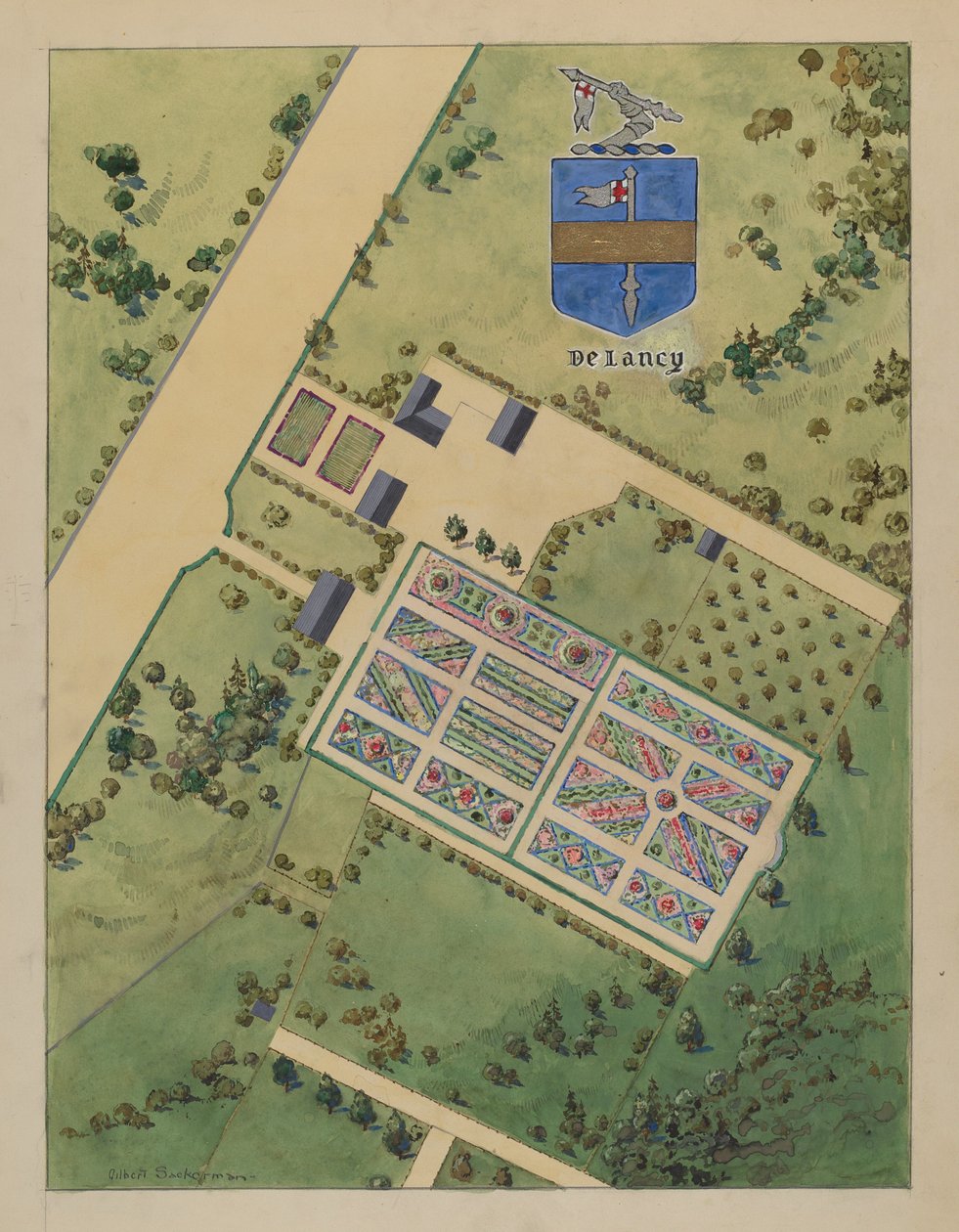 J.德兰西庄园，约1936年。 作者 吉尔伯特·萨克曼