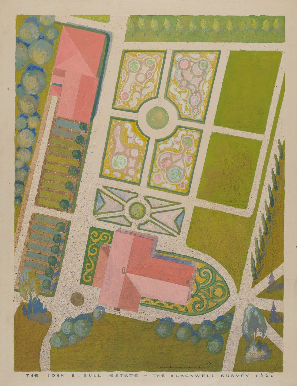 约翰-B-布尔花园，约1938年。 作者 吉尔伯特·萨克曼