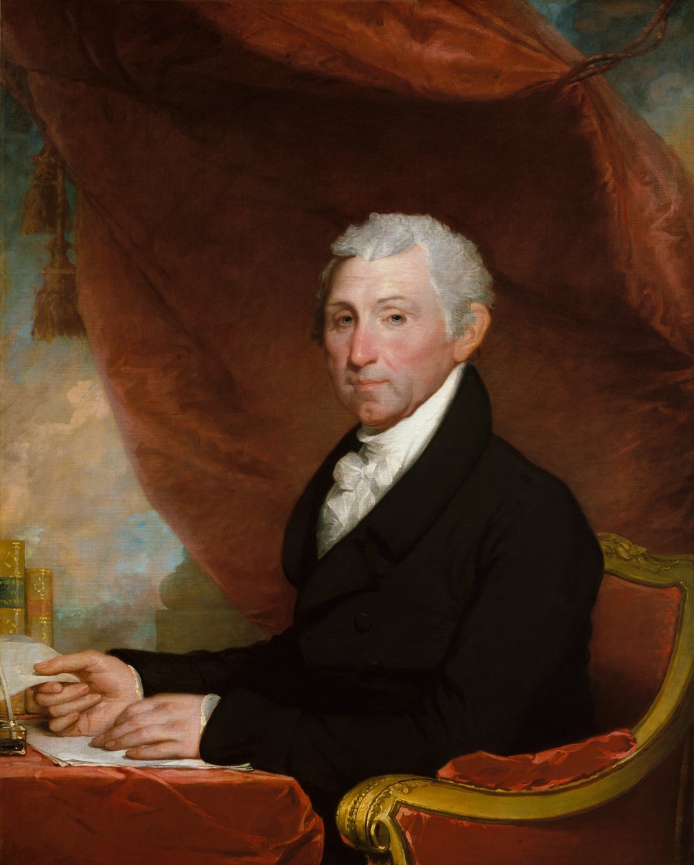 詹姆斯·门罗（James Monroe），c.1820-22（布面油画） 作者 吉尔伯特·斯图尔特（Gilbert Stuart）