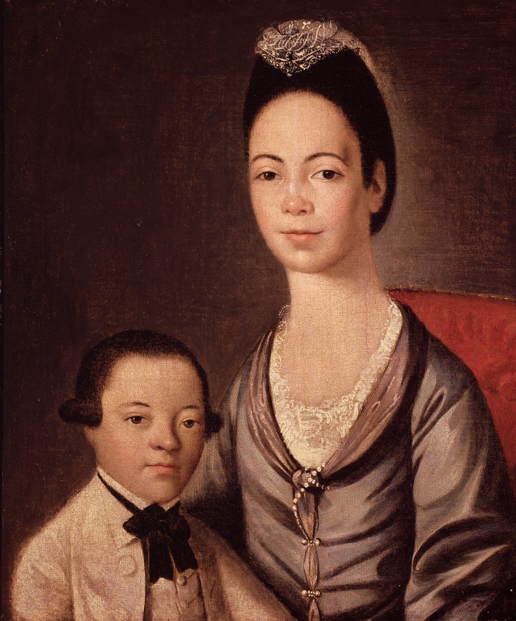 亚伦·洛佩兹夫人和她的儿子约书亚 作者 吉尔伯特·斯图尔特（Gilbert Stuart）