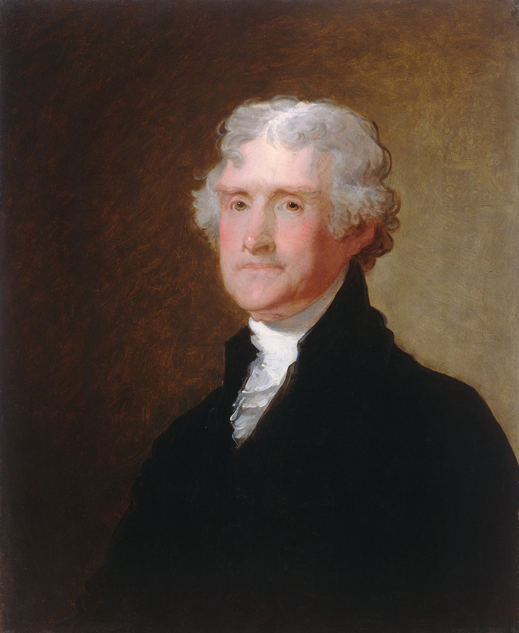 托马斯-杰斐逊，约1821年。 作者 吉尔伯特·斯图尔特（Gilbert Stuart）