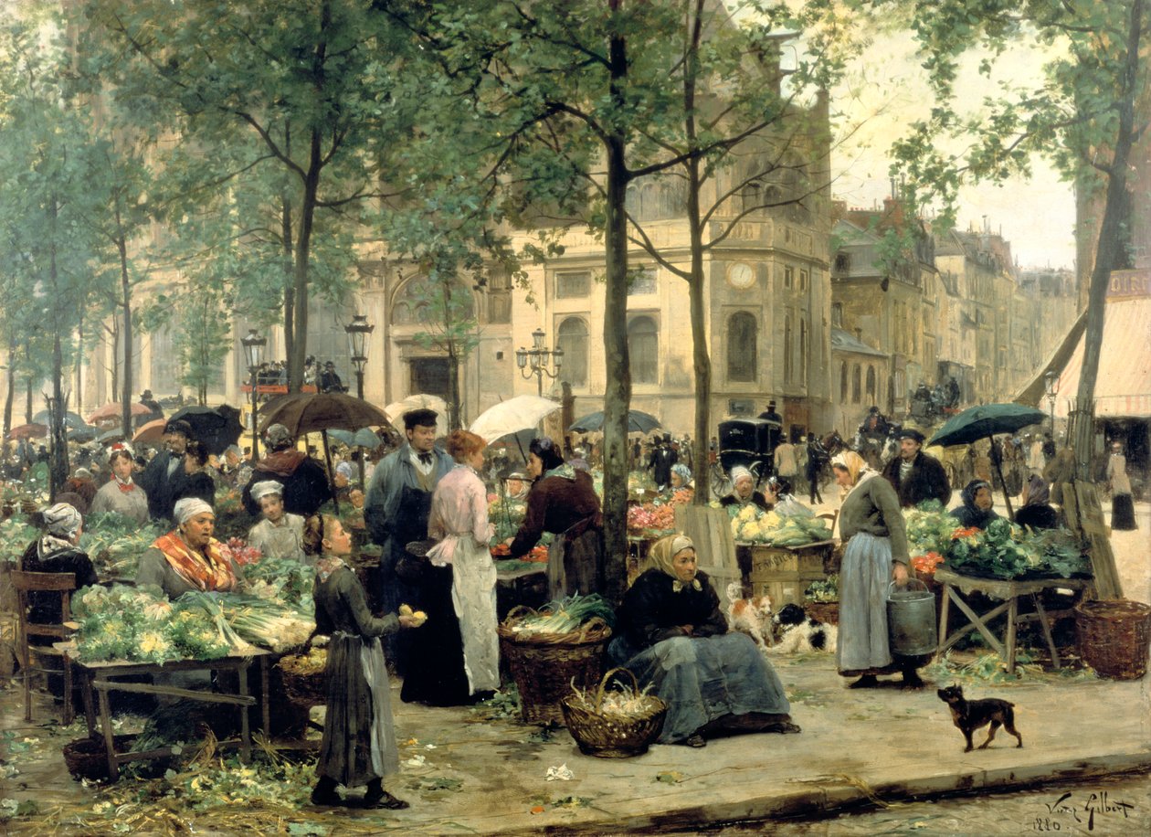 Le Carreau des Halles》，巴黎，1880年 作者 吉尔伯特·维克多·加布里埃尔