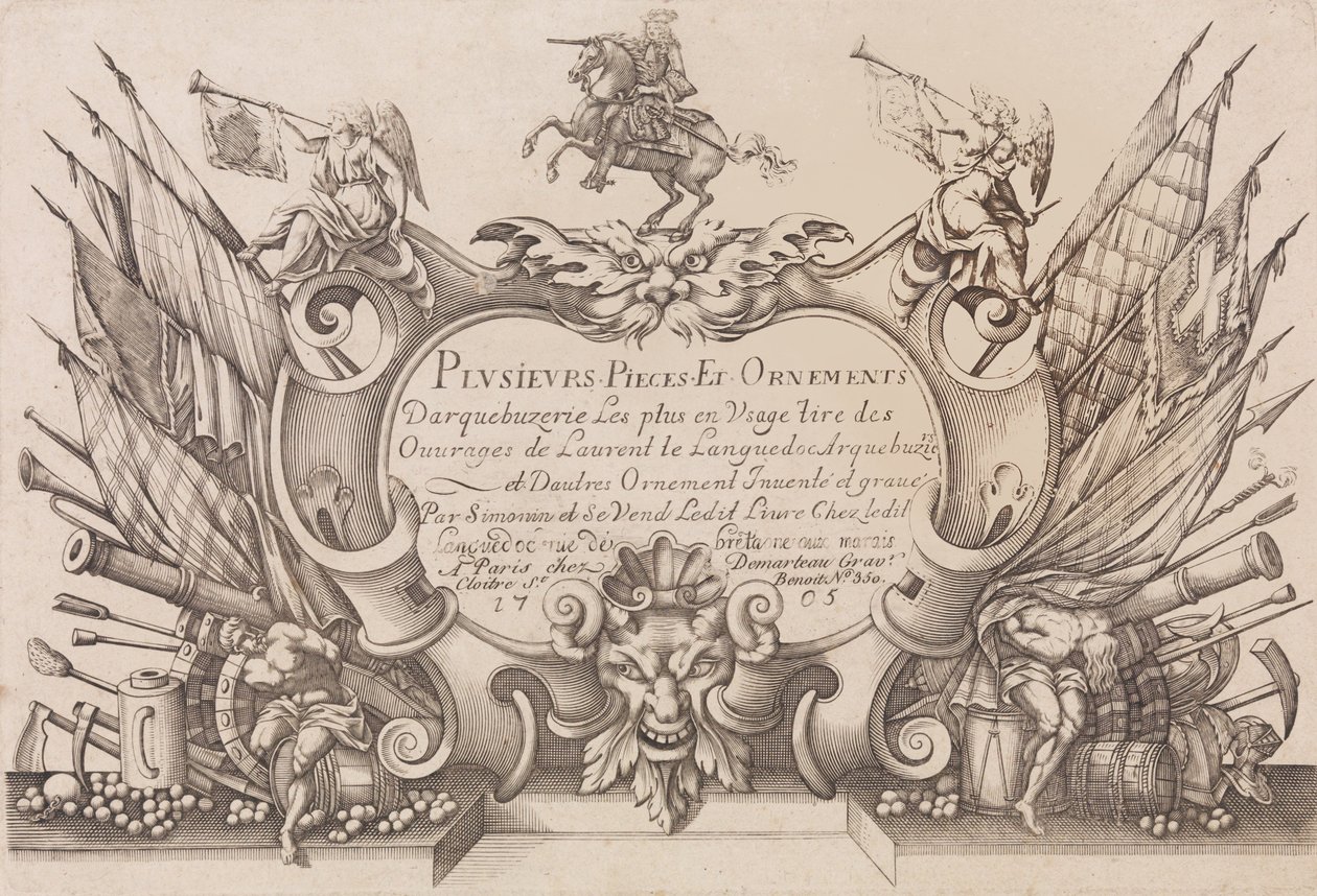 Plusievrs Pieces et Ornements Darquebuzerie 第四次扩展版，约1776年。 作者 吉尔斯·安托万·德马托