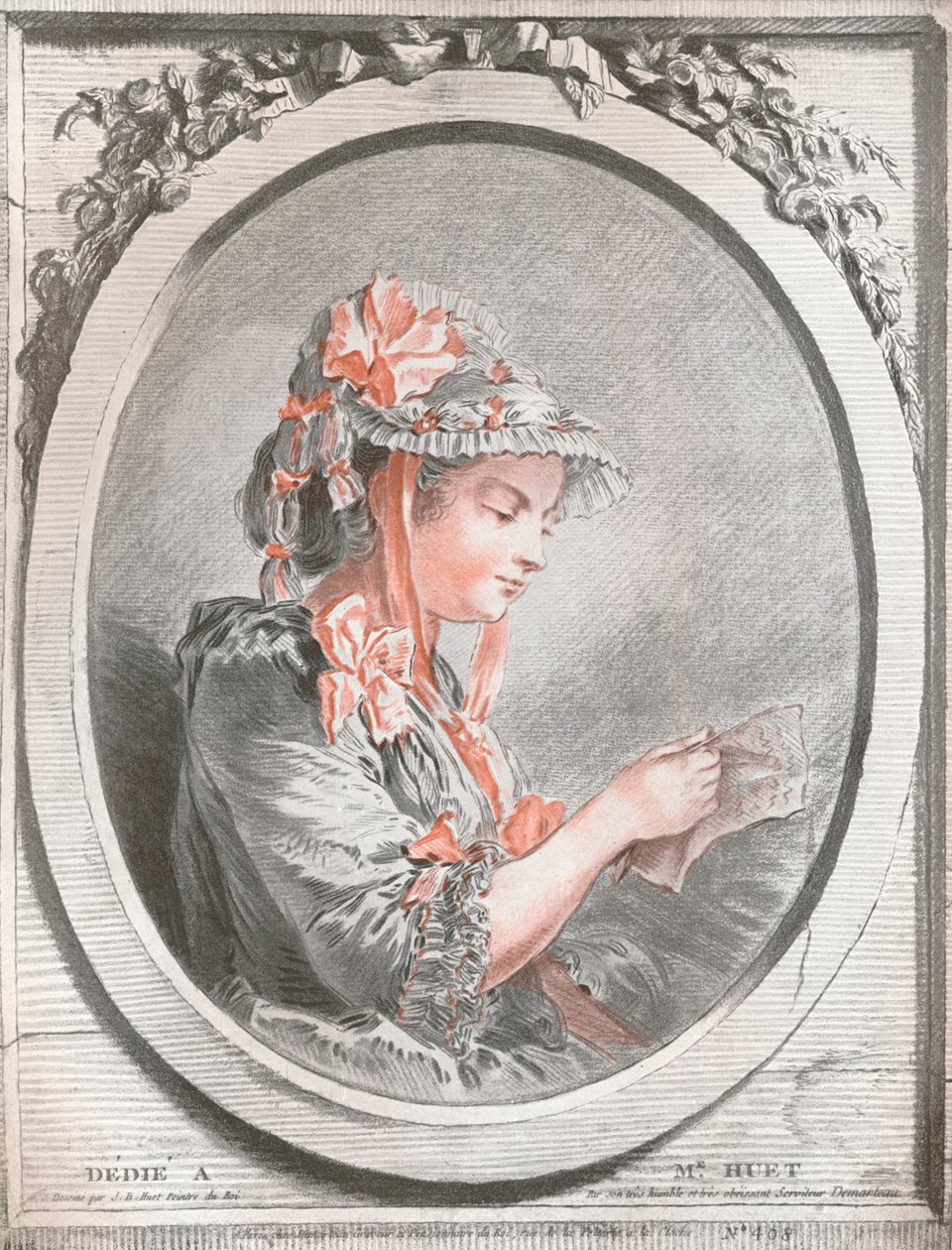 休特夫人肖像，c1773 作者 吉尔斯·德玛多（Gilles Demarteau）