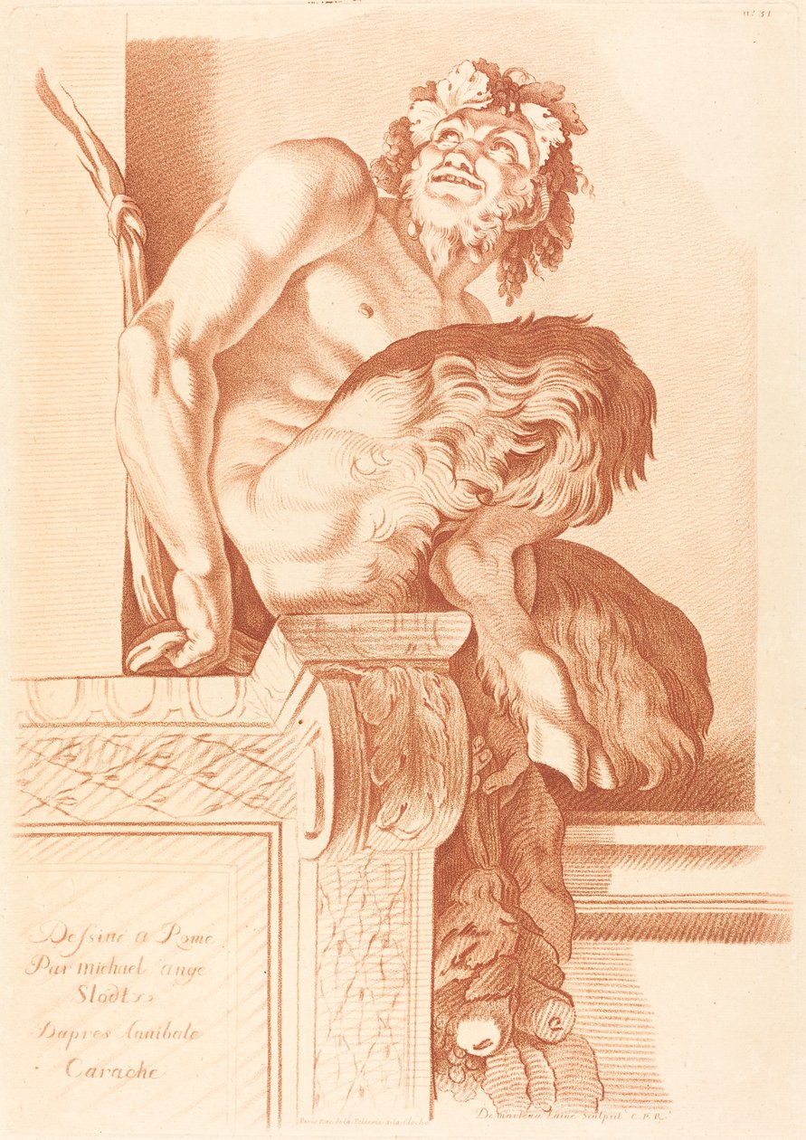萨提尔 作者 Gilles Demarteau the Elder 继 René Michel Slodtz 之后 Annibale Carracci