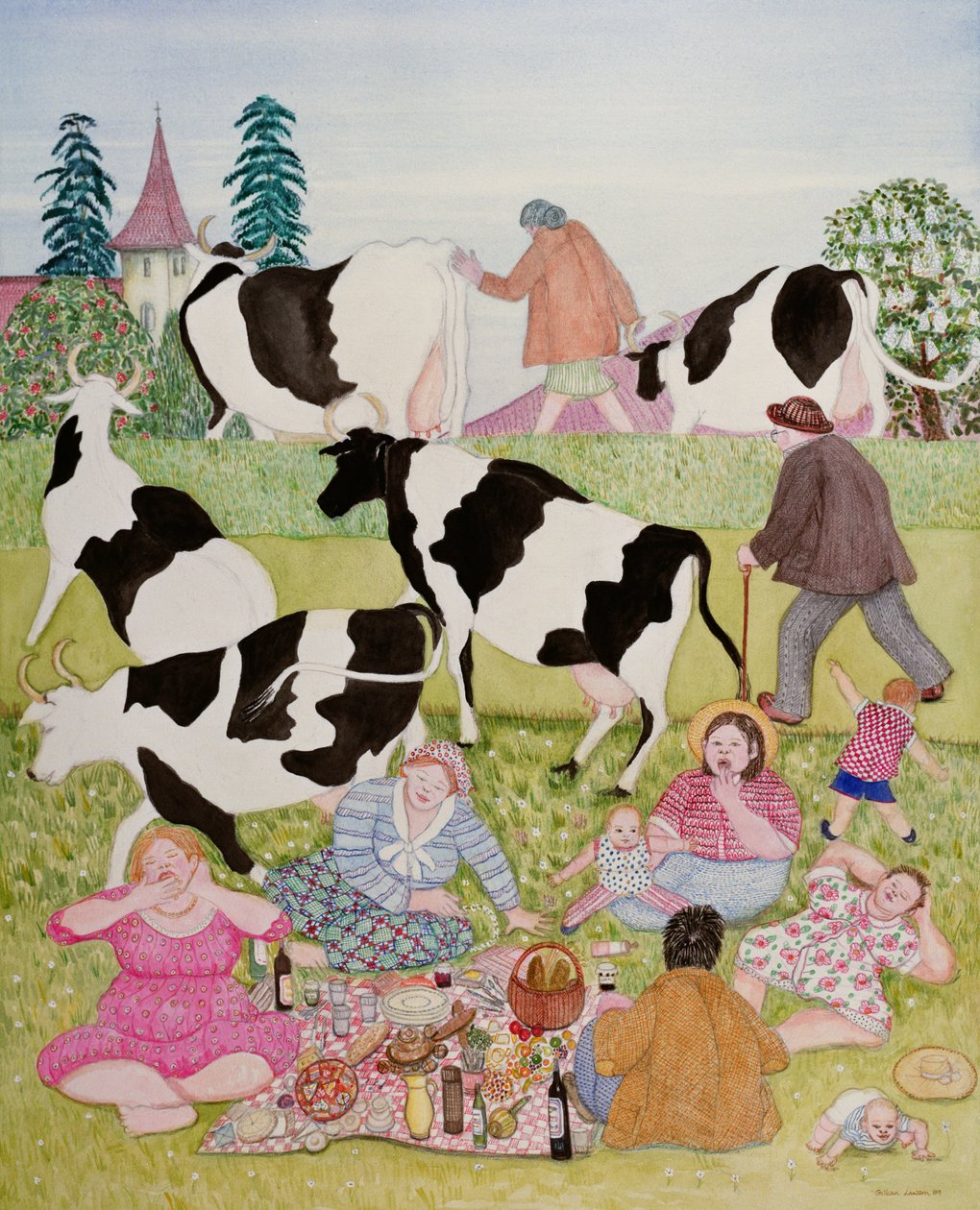与奶牛野餐 作者 吉莲·劳森（Gillian Lawson）