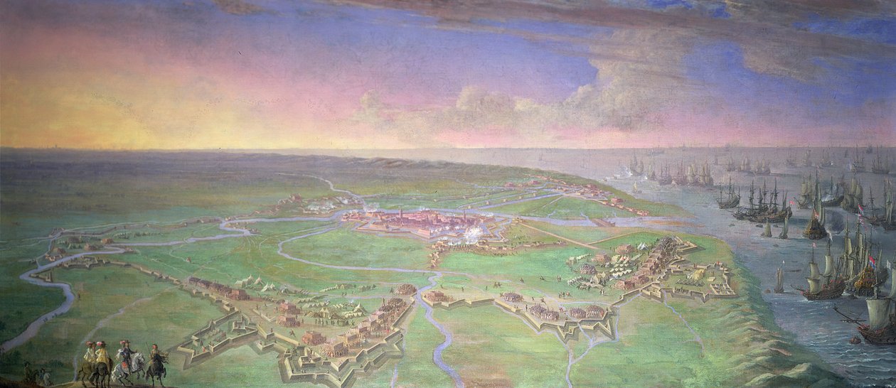 1643年7月，由Duc d&39;Orleans围攻的Gravelines全景 作者 吉利斯·彼特斯（Gillis Peeters）