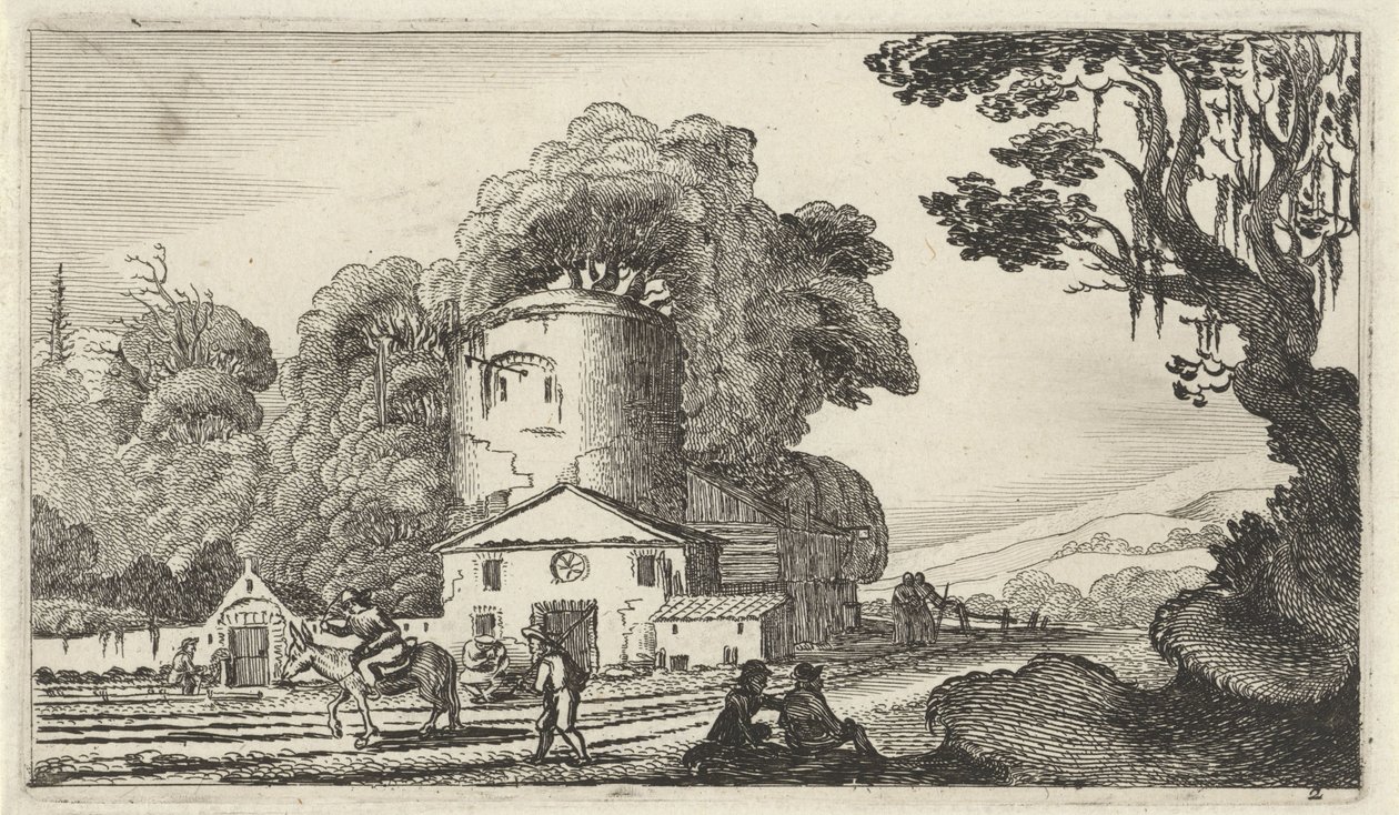 有塔的风景
十二幅人物风景画（系列名称） 作者 吉利斯·范·谢恩德尔 (I)