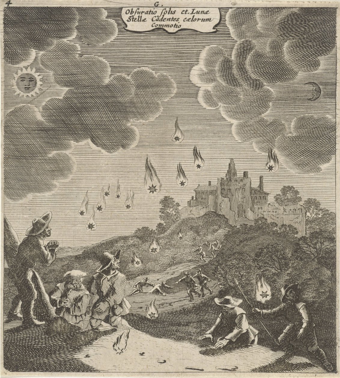 日食和月食
Obsuratio solis et Lunae Stelle Cadentes coelorum commotio（标题见实物） 作者 吉利斯·范·谢恩德尔 (I)