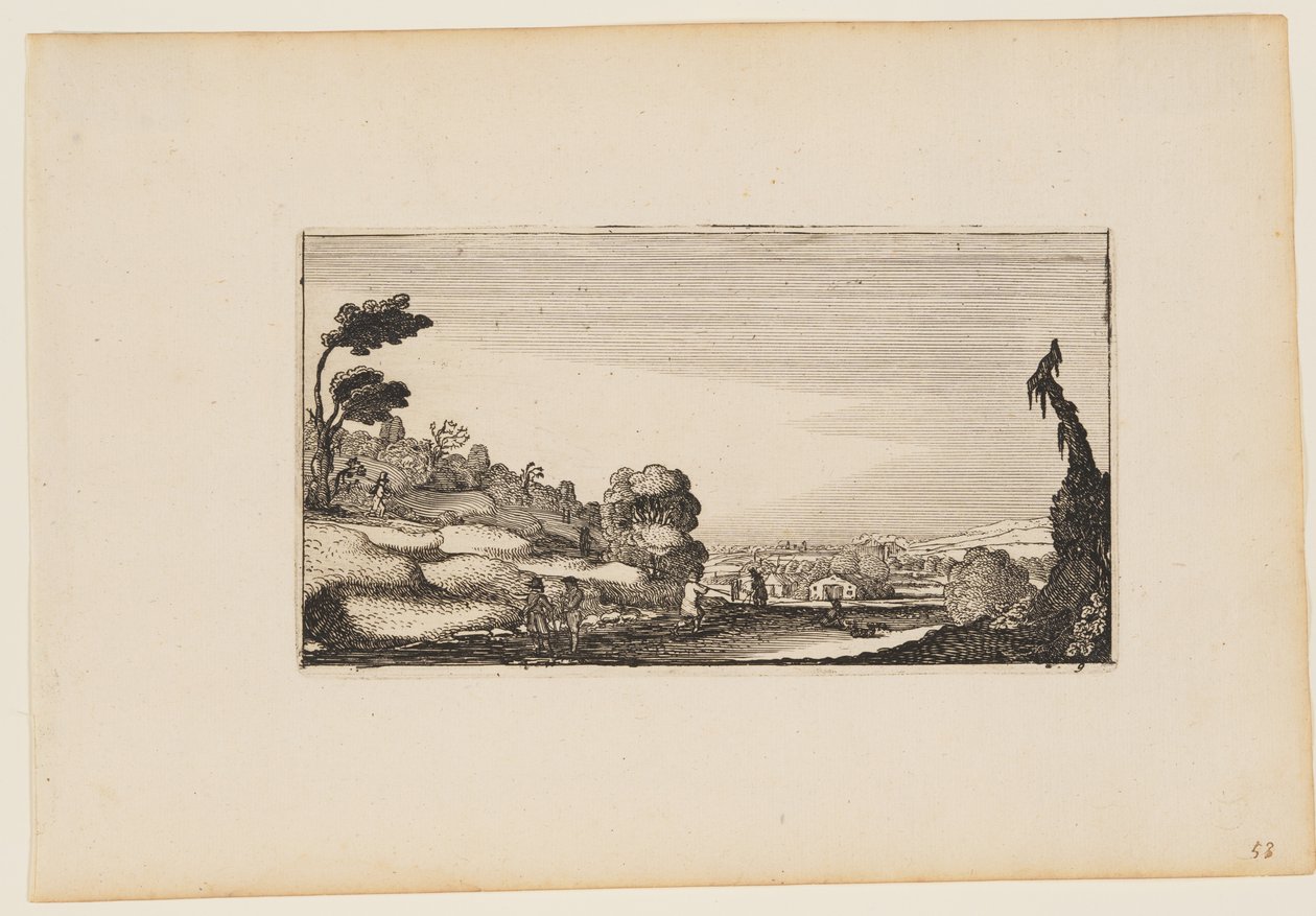 丘陵全景，选自《带人物的十二幅风景画 作者 吉利斯·范·舍恩德尔（Gillis van Scheyndel）